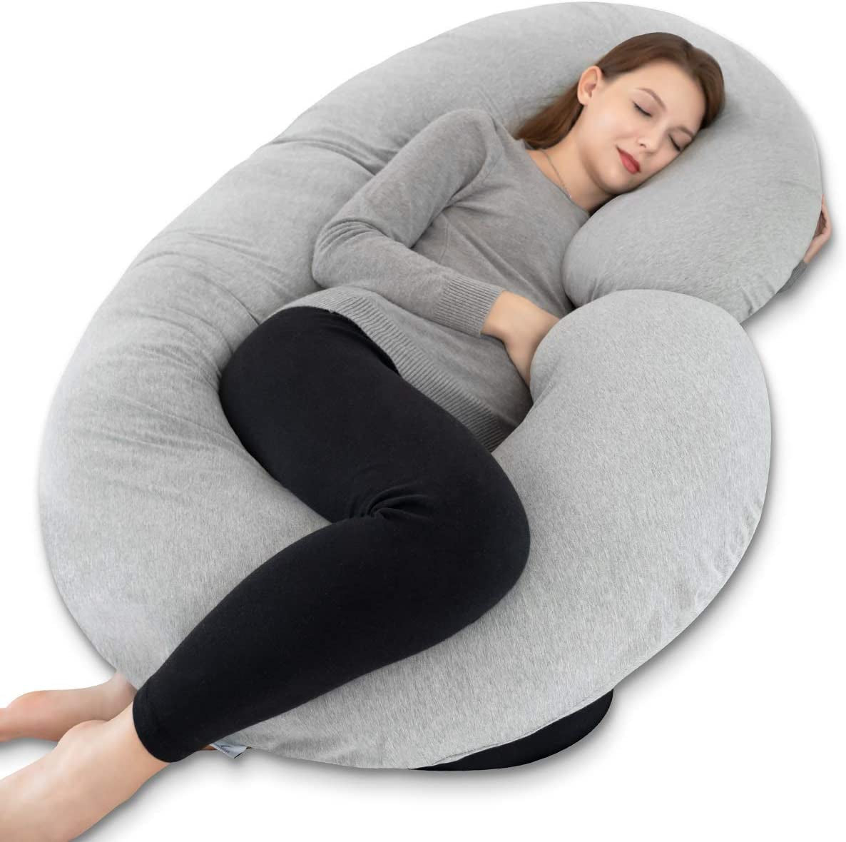 Pregnancy Pillow, Maternity Body Pillow for Pregnant Women,C Shaped Pillow with Jersey Body Pillow Cover
